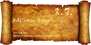 Kántor Tibor névjegykártya